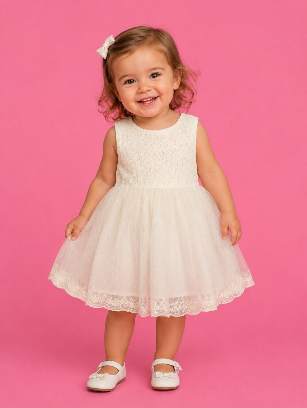 Kekeriji Toddler Lace Tulle Bow Wedding Easter Baptism Pageant Dress